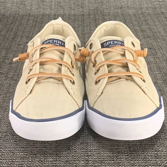 Sperry Pier View Sand Sneaker - Women's Size 8 - shoes canvas tan beige STS81816 - Picture 4 of 13